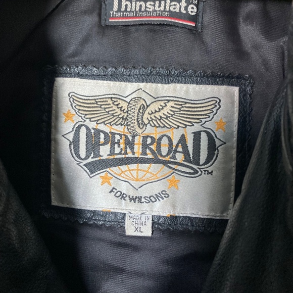 Vintage Open Road for Wilson Leather Moto Jacket W/Fringe Men’s XL - Picture 6 of 13